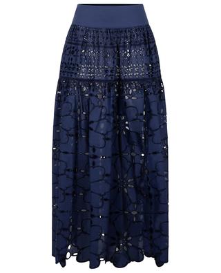 Openwork-embroidered flared maxi skirt ERMANNO SCERVINO LIFE