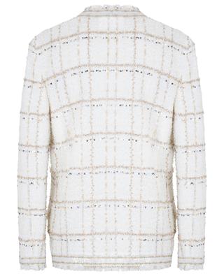 Sparkling check adorned straight-fit suit jacket in tweed GIAMBATTISTA VALLI