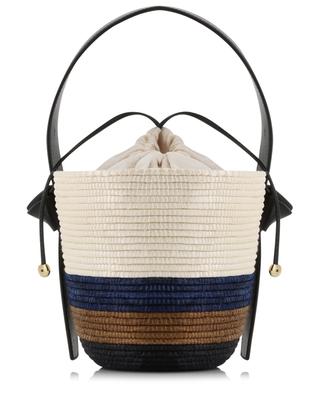 Lunchpail Tri-Stripe small sisal and leather basket CESTA COLLECTIVE