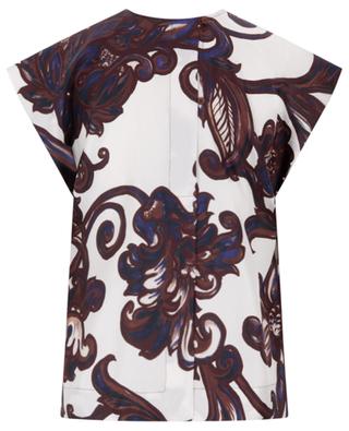 Floral Essence printed silk top with open back CO.GO