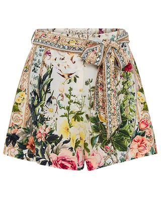 Renaissance Romance silk shorts with front tucks CAMILLA