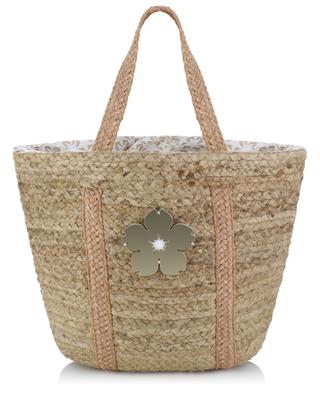 Aloha Beach raffia tote bag with hibiscus flower KOKU CONCEPT