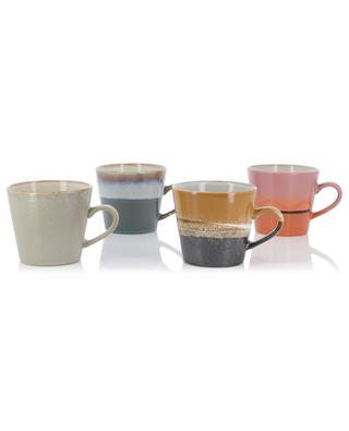 70s Cappuccino Meteor set of 4 ceramic mugs HKLIVING