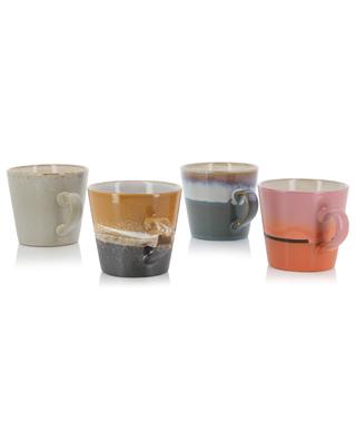 70s Cappuccino Meteor set of 4 ceramic mugs HKLIVING