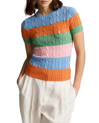 Pony short-sleeved striped cable-knit jumper POLO RALPH LAUREN