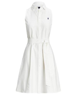 Oxford cotton short flared sleeveless shirt dress POLO RALPH LAUREN