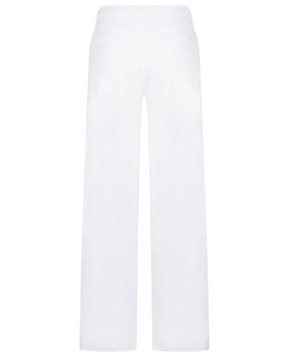 Le Slim Palazzo White cotton wide-leg jeans FRAME