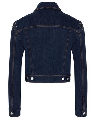 Cropped denim jacket with leather lacing ALEXANDER MC QUEEN