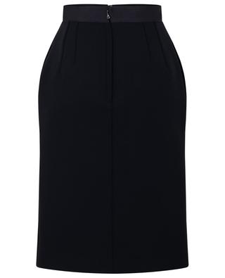 Satin-waist-adorned wool blend sheath skirt DOLCE & GABBANA