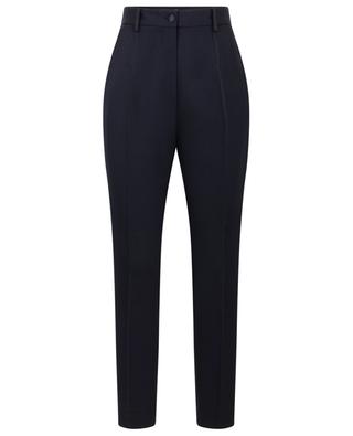 Tuxedo-inspired wool and satin high-rise cigarette trousers DOLCE & GABBANA