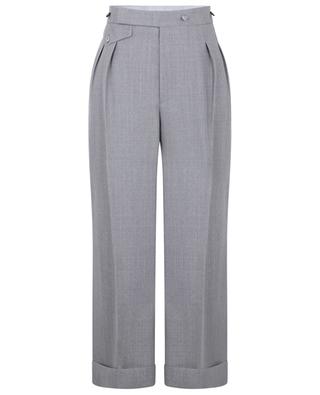 Cropped wide-leg wool trousers with turn-ups VICTORIA BECKHAM