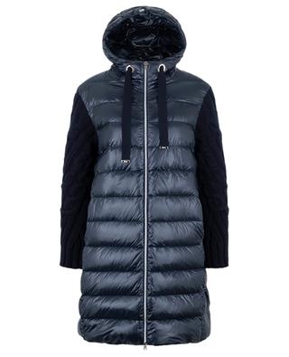 Lightweight long hooded down jacket with drawstring HERNO