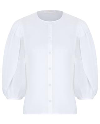 Ramie shirt with balloon sleeves and round neck CHLOE