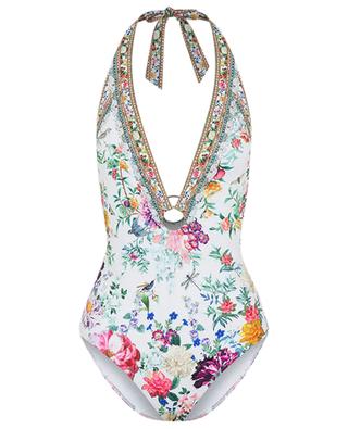 Plumes and Parterres halter-neck swimsuit CAMILLA