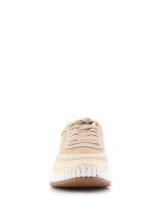Nama fabric and leather lace-up sneakers CHLOE