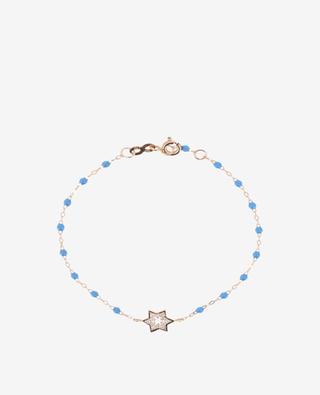 Roségold-Armband mit Diamanten Étoile de David Bleu Fluo GIGI CLOZEAU