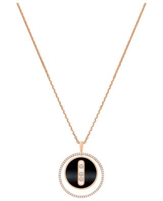 Collier en or rose et diamants Lucky Move MM Onyx MESSIKA