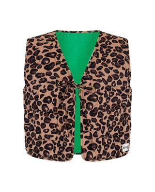 Nuance leopard print cotton quilted vest BALZAC PARIS