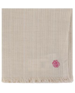 Zari Gold Thread cashmere scarf PINK MAHARANI