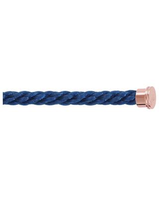 Câble pour bracelet à embouts or rose Force10 GM Bleu Jean FRED PARIS
