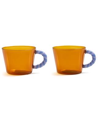 Duet Amber set of 2 glass mugs KLEVERING