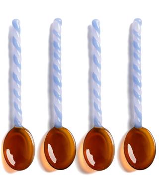 Duet Amber set of four glass spoons KLEVERING