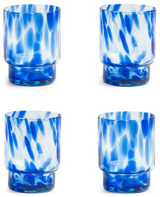 Tortoise Blue set of 4 glass tumblers KLEVERING