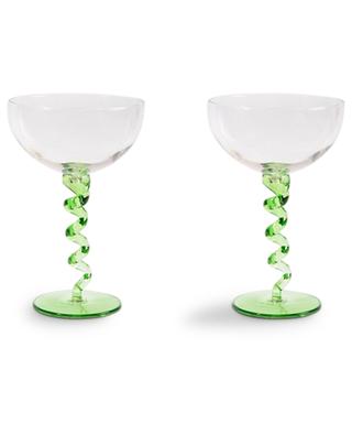 Spiral Green set of 2 wine glasses KLEVERING