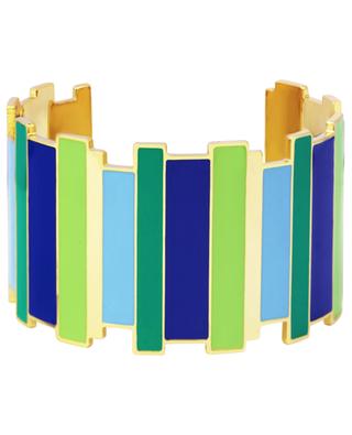 Inès Green Flash multicolour brass cuff BANGLE UP