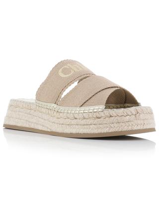 Mila linen and leather platform mules CHLOE