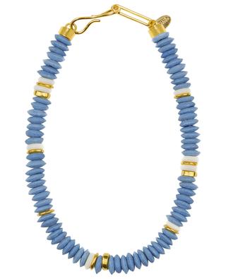 Dicke Halskette aus recyceltem Glas Laguna Sky Blue LIZZIE FORTUNATO