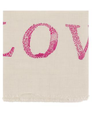 Love Minimal Embroidery cashmere scarf PINK MAHARANI