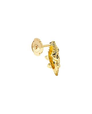 Mini Croco single yellow gold and tsavorite stud earring YVONNE LEON