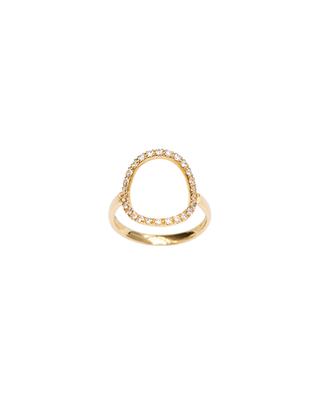 Ovale yellow gold and diamond ring GBYG