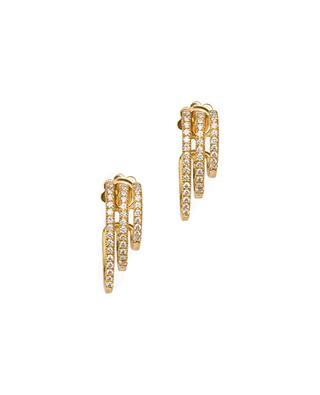 Rock yellow gold and diamond earrings GBYG