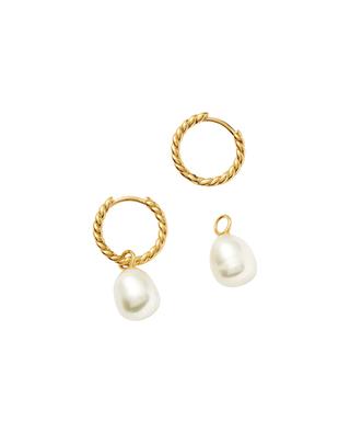 Pearl Twisted Small vermeil and pearl hoop earrings MISSOMA