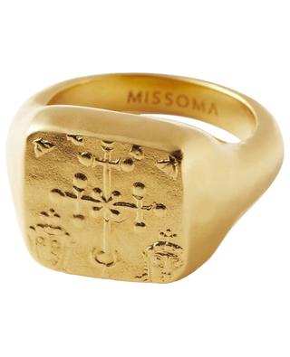 Lucy Williams Byzantine Coin gold-tone signet ring MISSOMA