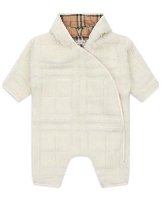 Check warm baby fleece and cotton all-in-one BURBERRY