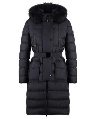 Khloe long belted down jacket with shearling MONCLER