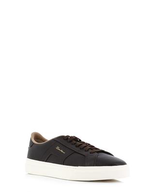 Double Buckle low-top grained leather sneakers SANTONI