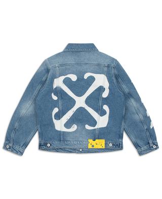 Paint Graphic boy's faded denim jacket OFF WHITE