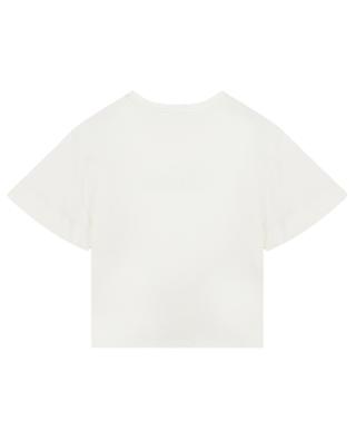 T-shirt fille à patch logo en denim CHLOE