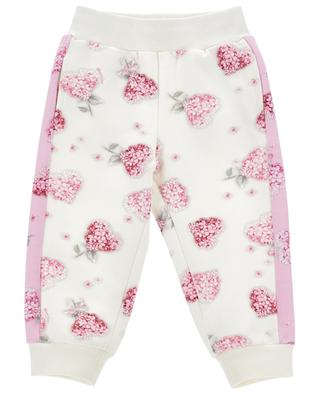 Flower Hearts printed baby jogging trousers MONNALISA