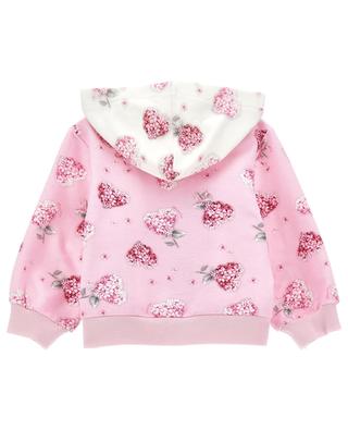 Flower Hearts baby hooded full-zip sweatshirt MONNALISA