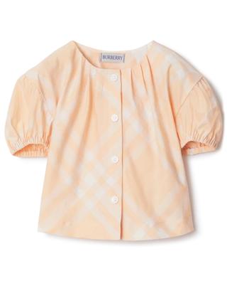 Blouse bébé en coton Seasonal Check Pastel Peach BURBERRY