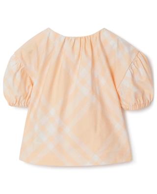 Blouse bébé en coton Seasonal Check Pastel Peach BURBERRY