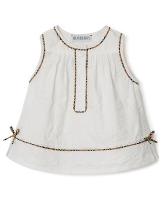 House Check seersucker baby top shorts and hat set BURBERRY