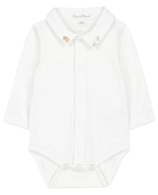 Baby bodysuit with fox embroidery at the collar TARTINE ET CHOCOLAT