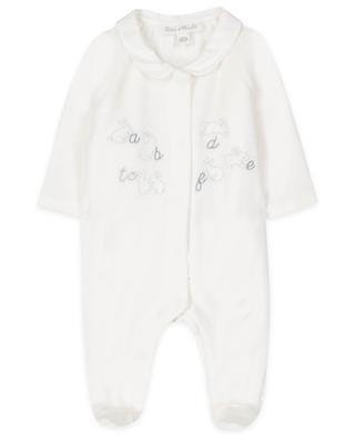 Samt-Pyjama für Babys mit Häschenstickereien ABCD TARTINE ET CHOCOLAT