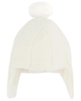 Plush lined cable-knit baby beanie TARTINE ET CHOCOLAT